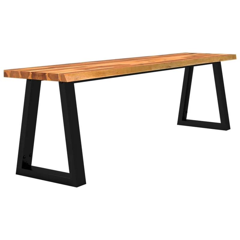 Banc design rustique 160 cm en bois d'acacia massif brun pieds en forme de U en acier DEC024700