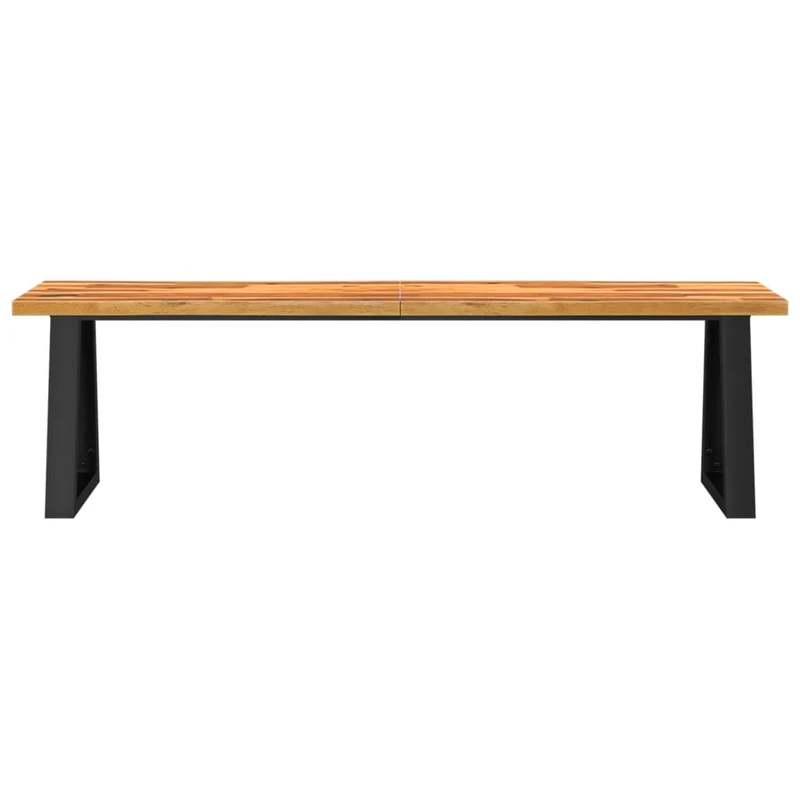 Banc design rustique 160 cm en bois d'acacia massif brun pieds en forme de U en acier DEC024700