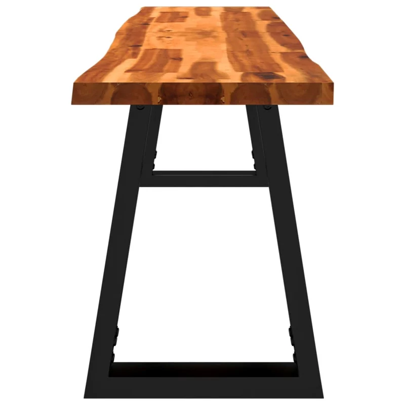 Banc design rustique 160 cm en bois d'acacia massif brun pieds en forme de U en acier DEC024700