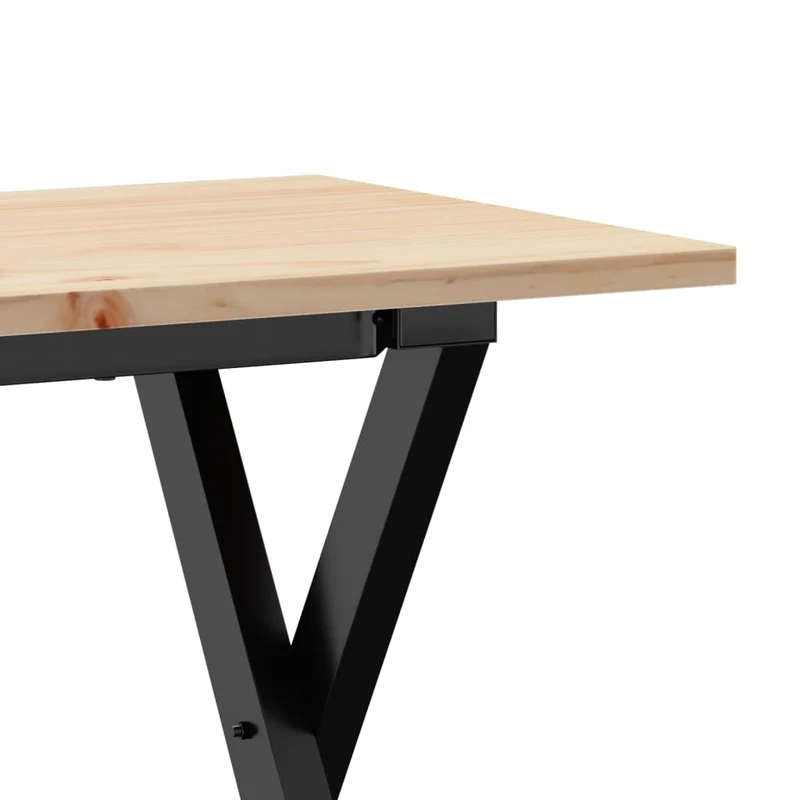 Table basse rectangulaire style industriel cadre en x 110 x 40 x 45 cm bois de pin et acier noir DEC036257