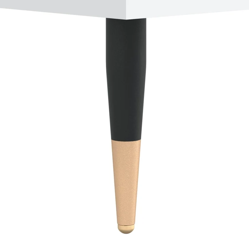 Table de chevet avec deux troirs 40 x 35 x 47,5 cm bois d’ingénierie blanc et fer DEC033361