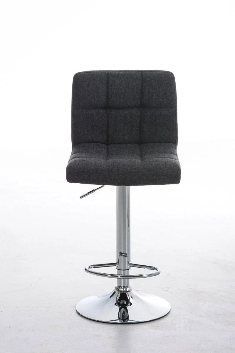Tabouret de bar x1 avec repose-pieds hauteur réglable design moderne en tissu gris foncé 10_0000053
