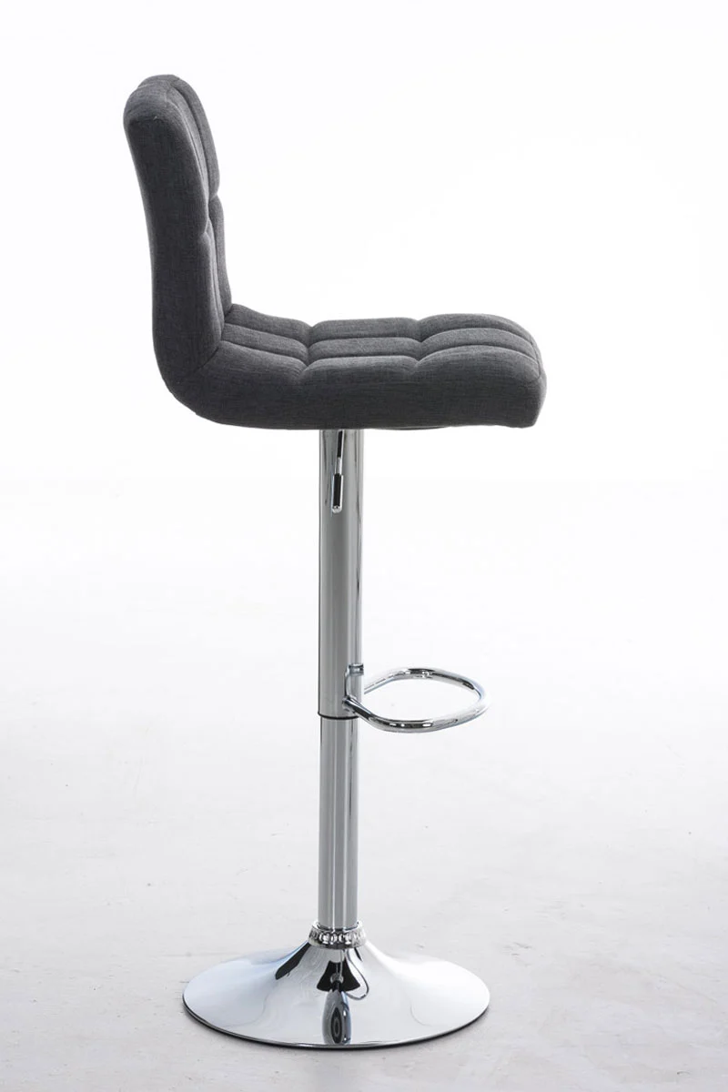 Tabouret de bar x1 avec repose-pieds hauteur réglable design moderne en tissu gris foncé 10_0000053