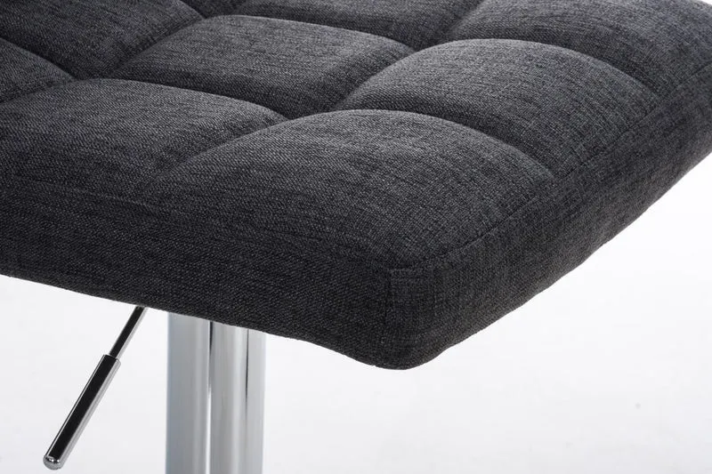 Tabouret de bar x1 avec repose-pieds hauteur réglable design moderne en tissu gris foncé 10_0000053