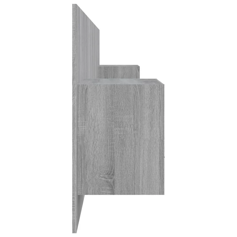 Tête de lit accessoire couchage chambre à coucher meuble avec chevet intégré étagère MDF gris TDL0205807