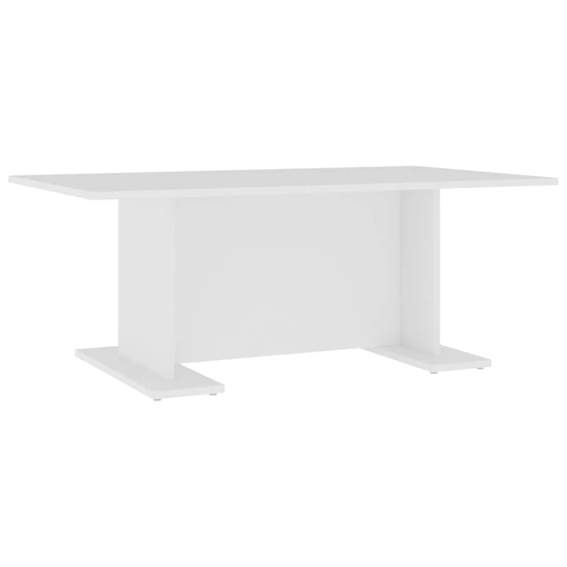 Table basse de salon design moderne 103,5 x 60 x 40 cm bois d'ingénierie blanc DEC037838