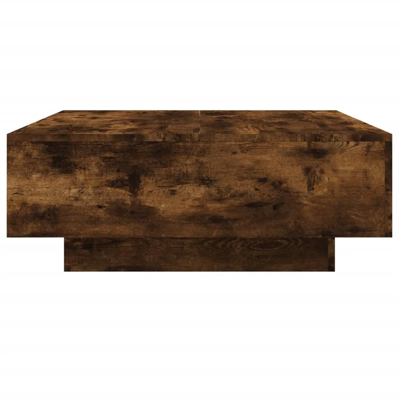 Table basse de salon design moderne avec lumières LED 80 x 80 x 31 cm bois d'ingénierie marron DEC037621