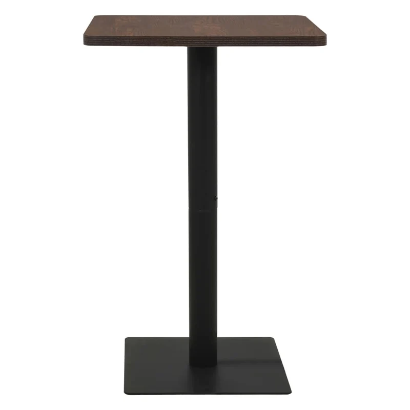 Table d'appoint auxiliaire table bistro 78,5 x 78,5 x 107 cm panneau de particules de mélamine marron foncé et acier DEC036548