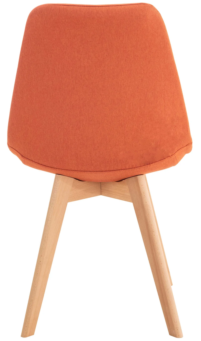 Lot de 4 chaises de salle à manger cuisine bureau style scandinave en tissu orange pieds en bois 10_0000366
