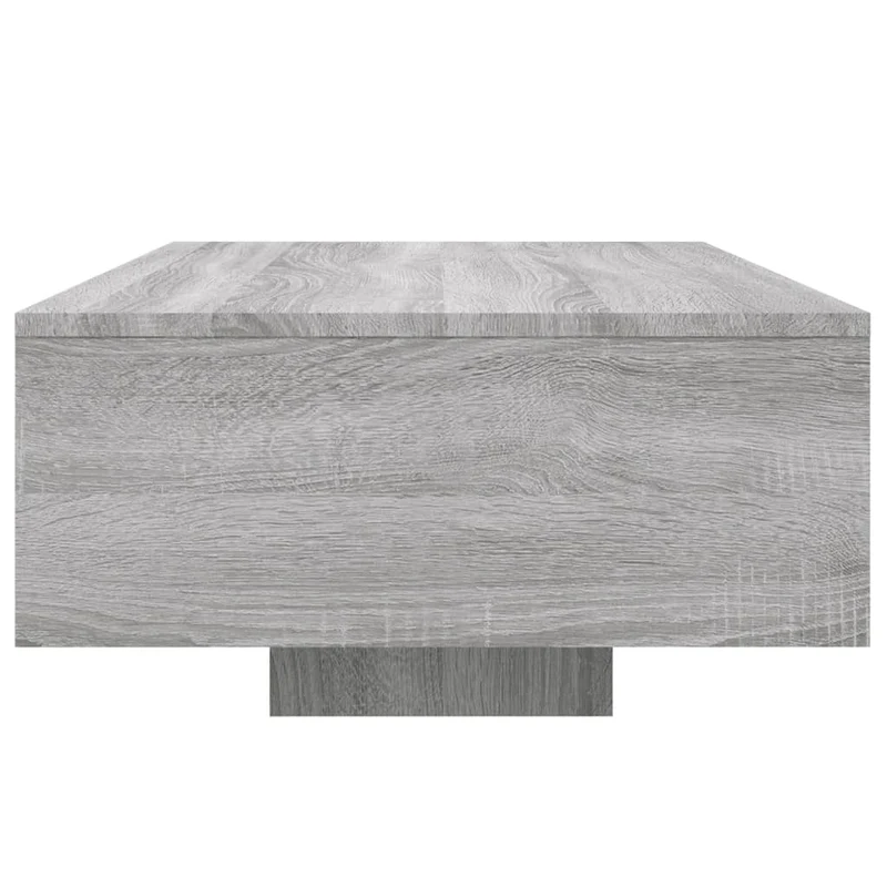Table basse de salon design moderne avec lumières LED 85 x 55 x 31 cm bois d'ingénierie gris DEC037695