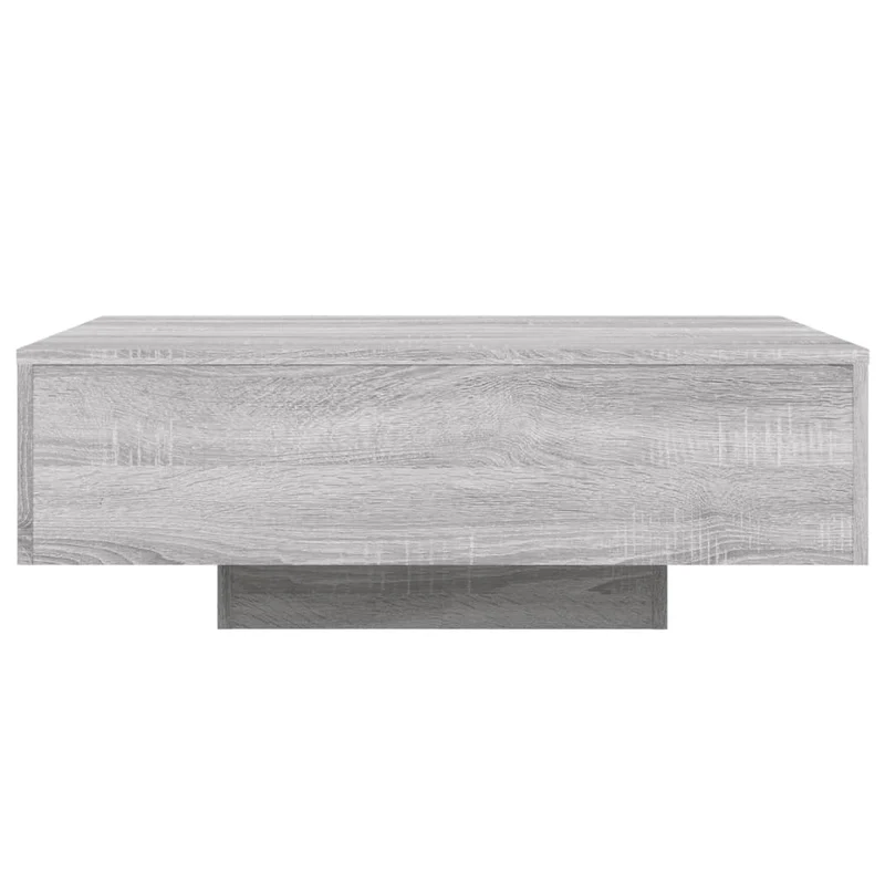 Table basse de salon design moderne avec lumières LED 85 x 55 x 31 cm bois d'ingénierie gris DEC037695