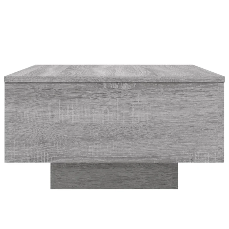 Table basse de salon design moderne avec lumières LED 55 x 55 x 31 cm bois d'ingénierie gris DEC037693