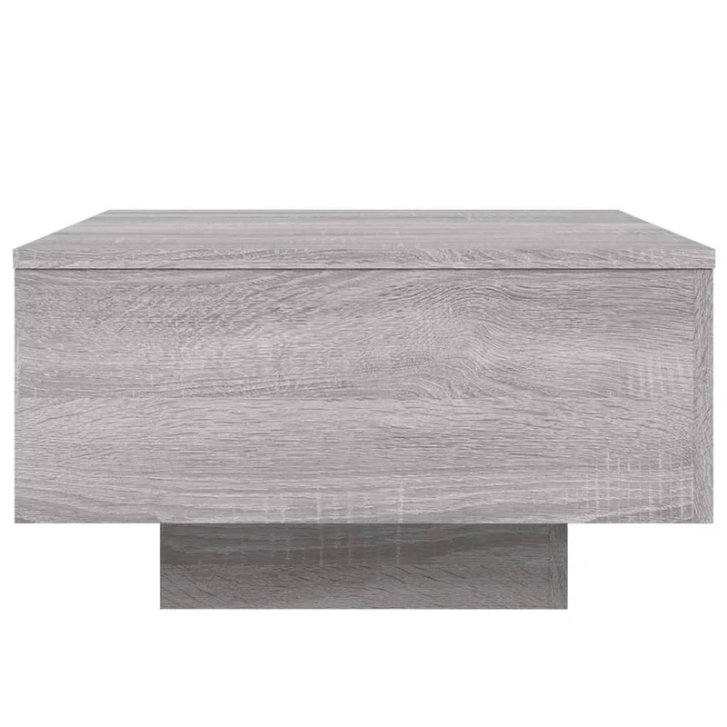 Table basse de salon design moderne avec lumières LED 55 x 55 x 31 cm bois d'ingénierie gris DEC037693