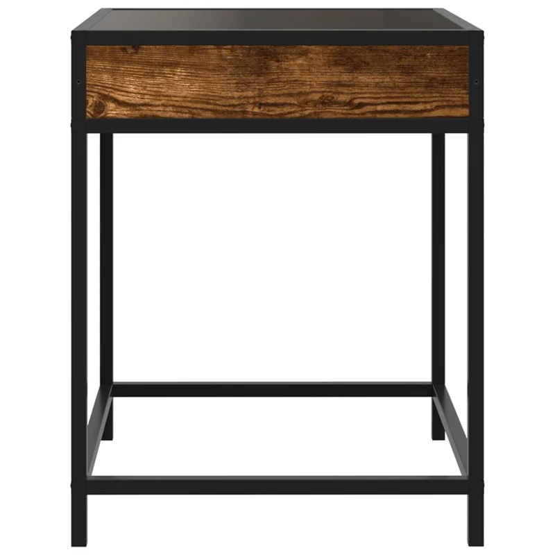Table de chevet design moderne avec LED 40 x 40 x 51 cm bois d'ingénierie marron verre et métal DEC037544