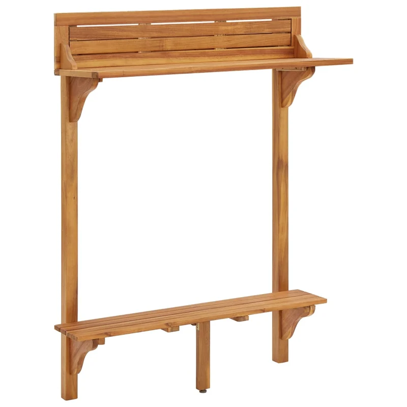 Table d’appoint multifonction de balcon 90 x 37 x 122,5 cm bois d'acacia massif DEC036444