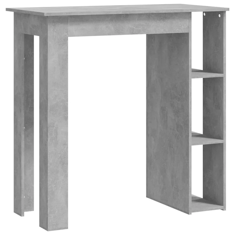 Table d’appoint multifonction table haute avec étagère de rangement en bois d'ingénierie gris DEC036351