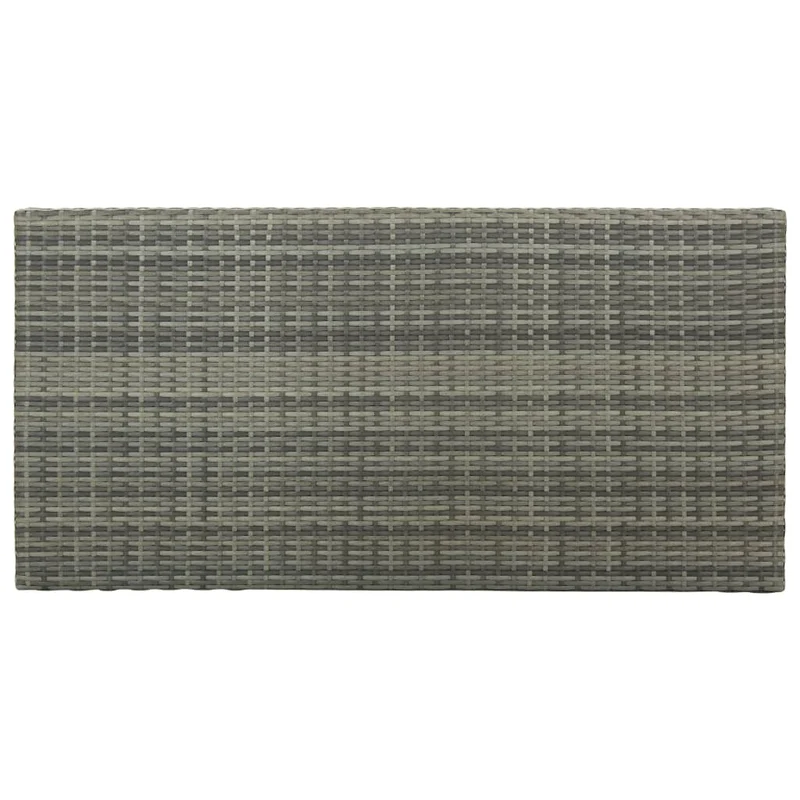 Table d’appoint multifonction table de bar avec étagère de rangement 120 x 60 x 110 cm résine tressée gris et acier DEC036332