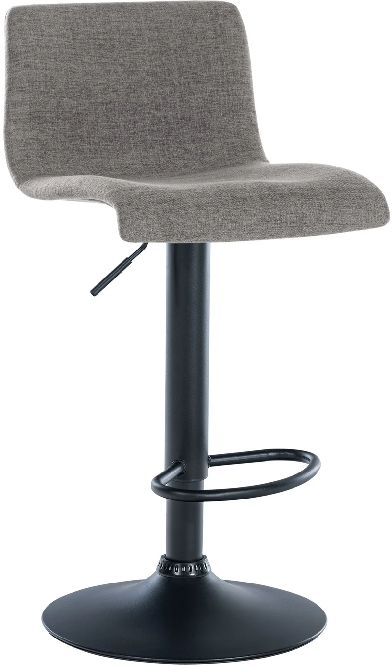 Lot de 2 tabourets de bar design simple avec repose-pieds en tissu gris clair pieds en métal noir 10_0004053