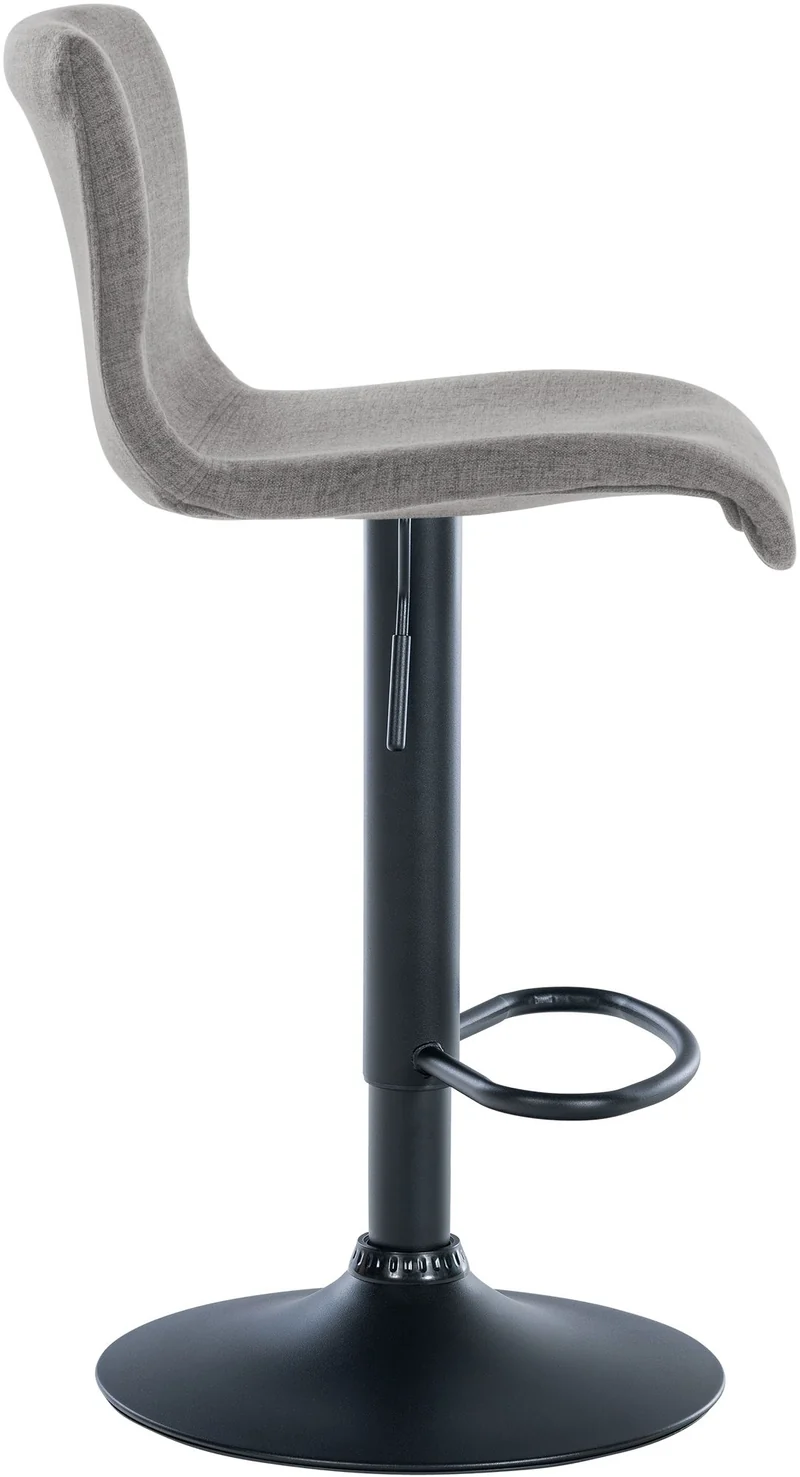 Lot de 2 tabourets de bar design simple avec repose-pieds en tissu gris clair pieds en métal noir 10_0004053