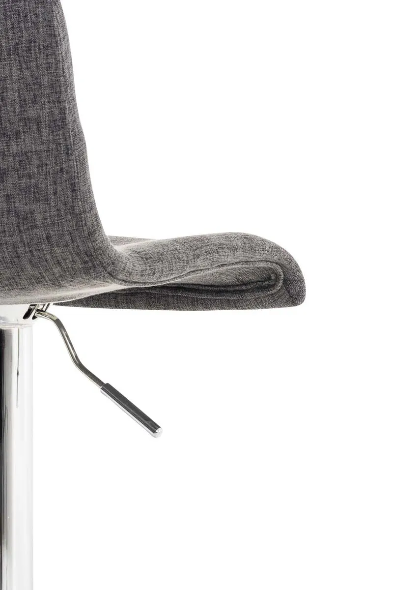 Set de 2 tabourets de bar repose-pied confortable en tissu gris clair et métal chromé 10_0004207