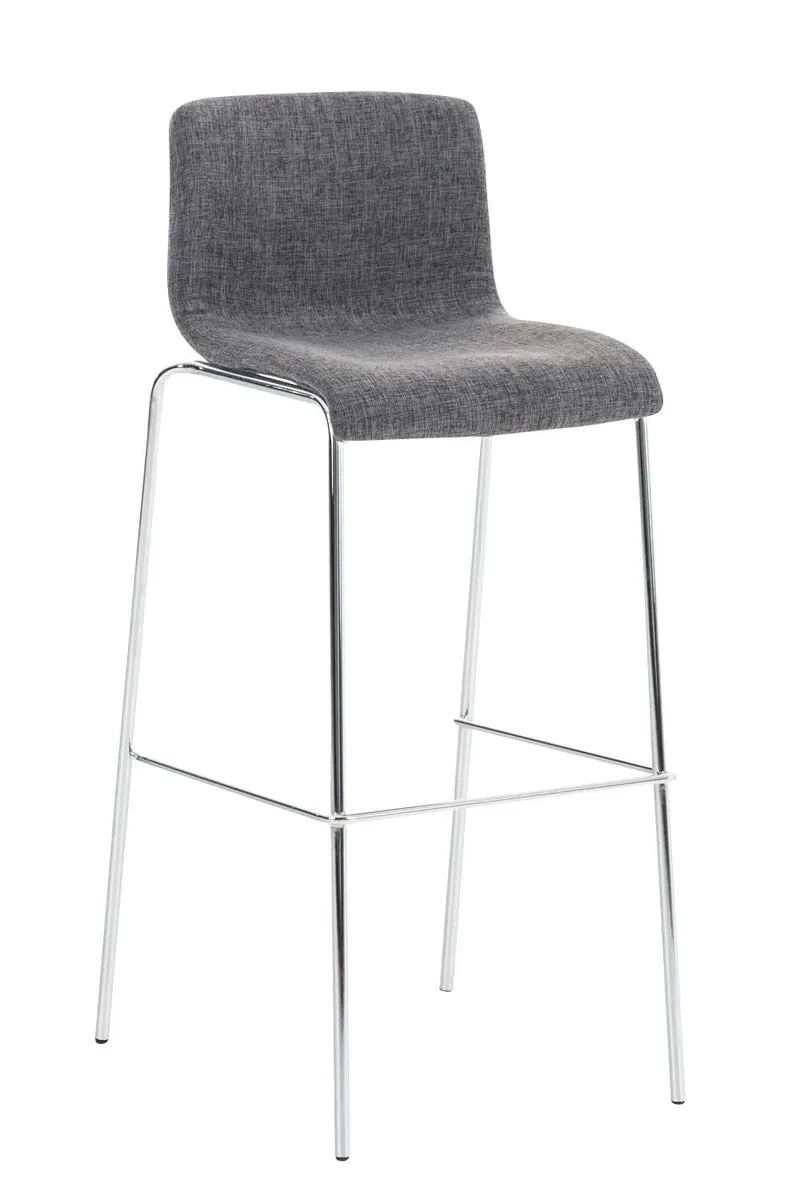 Lot de 2 tabourets de bar en métal et tissu gris clair 10_0004195