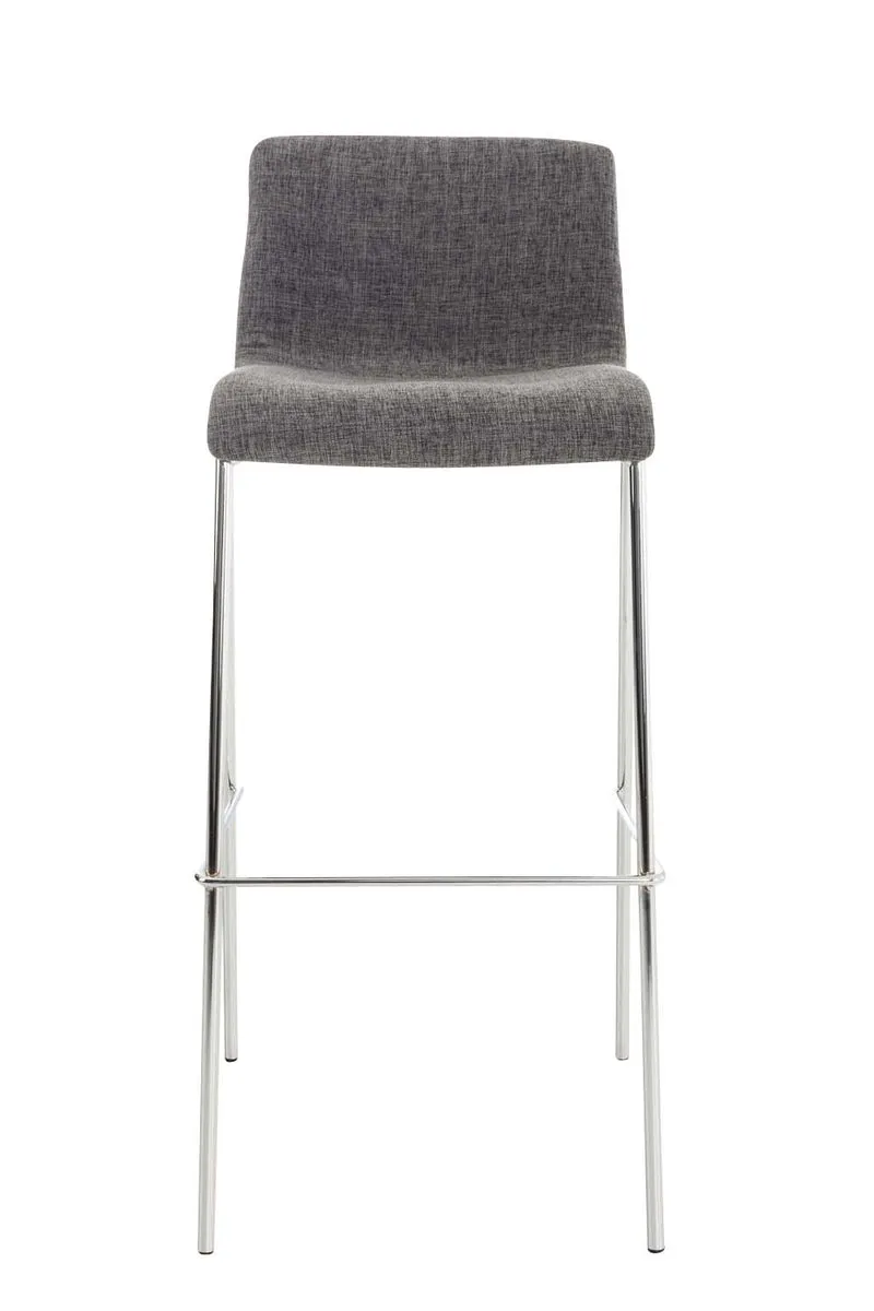 Lot de 2 tabourets de bar en métal et tissu gris clair 10_0004195