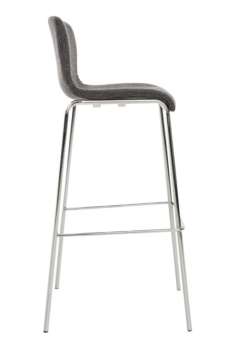 Lot de 2 tabourets de bar en métal et tissu gris clair 10_0004195