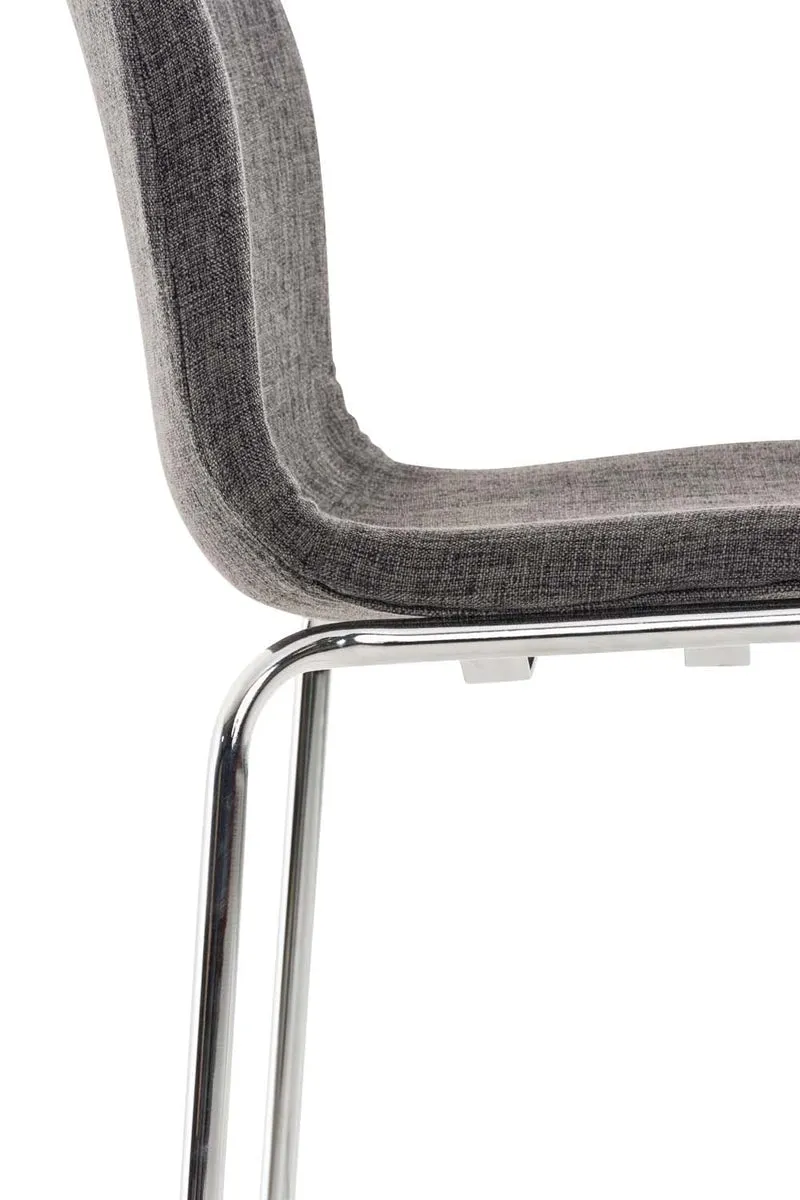 Lot de 2 tabourets de bar en métal et tissu gris clair 10_0004195