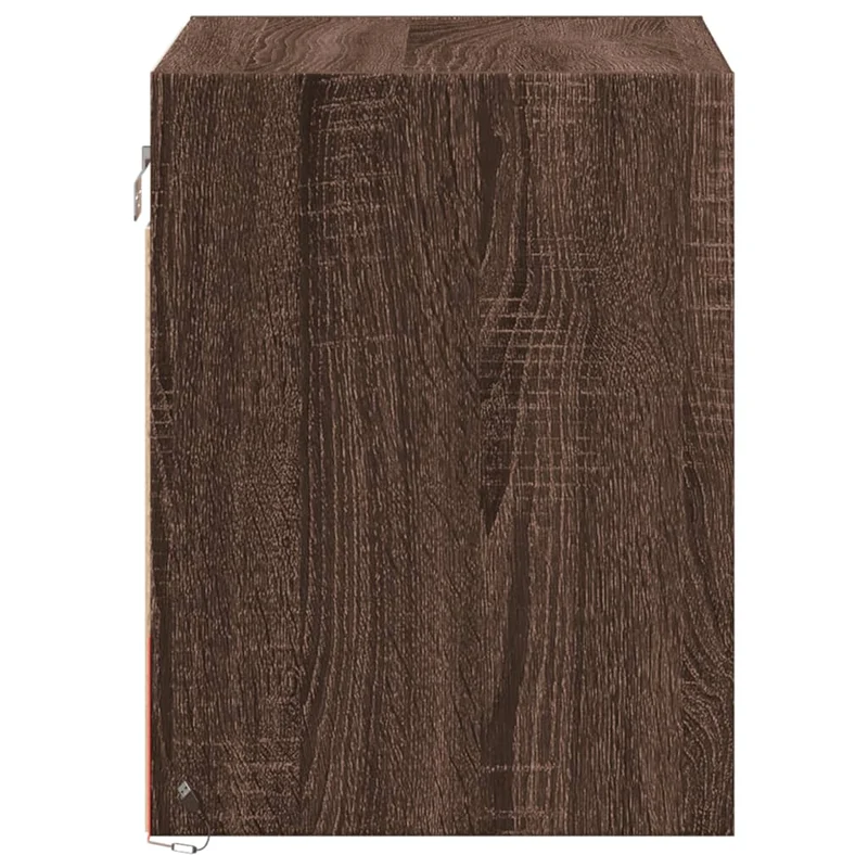 Lot de 2 tables de chevet murales 45 x 31 x 40,5 cm avec lumières LED en bois d'ingénierie marron DEC036141