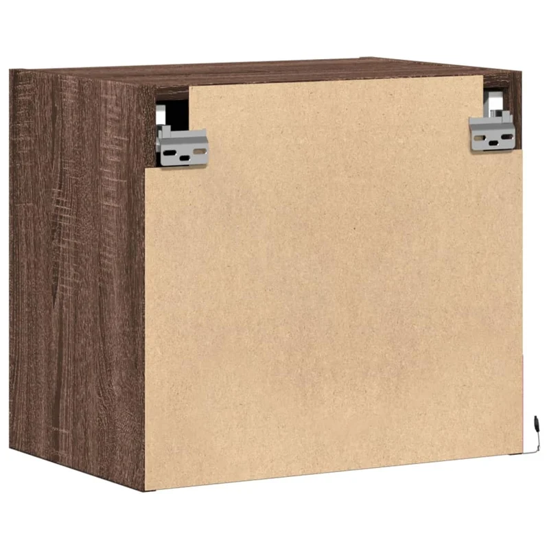 Lot de 2 tables de chevet murales 45 x 31 x 40,5 cm avec lumières LED en bois d'ingénierie marron DEC036141