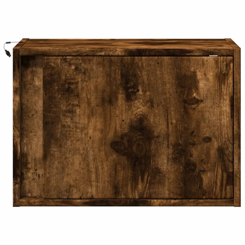 Lot de 2 tables de chevet murales 50 x 31 x 35 cm avec lumières LED compartiment avec porte DEC036134