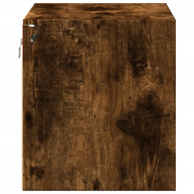Lot de 2 tables de chevet murales 50 x 31 x 35 cm avec lumières LED compartiment avec porte DEC036134