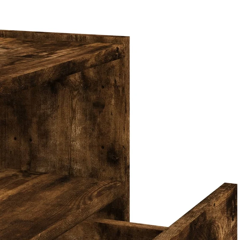 Lot de 2 tables de chevet murales avec tiroir et compartiment ouvert 45 x 30 x 35 cm bois d'ingénierie marron DEC036050