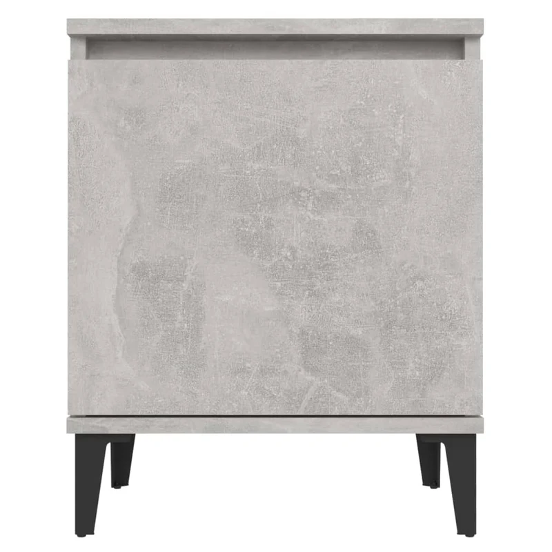 Lot de 2 tables de chevet avec compartiment avec porte 40 x 30 x 50 cm bois d'ingénierie gris et métal DEC035954