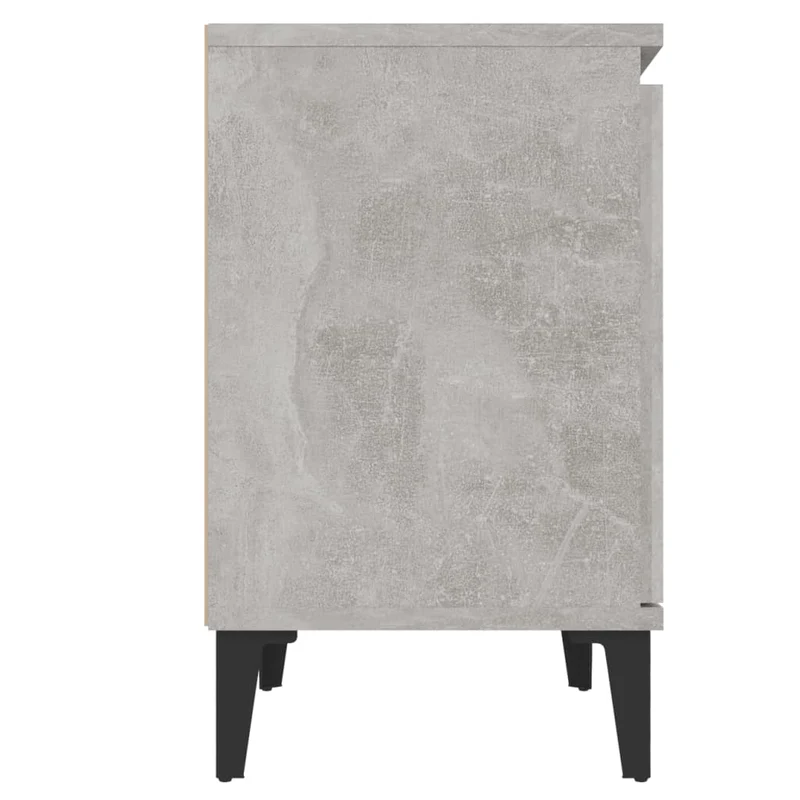 Lot de 2 tables de chevet avec compartiment avec porte 40 x 30 x 50 cm bois d'ingénierie gris et métal DEC035954
