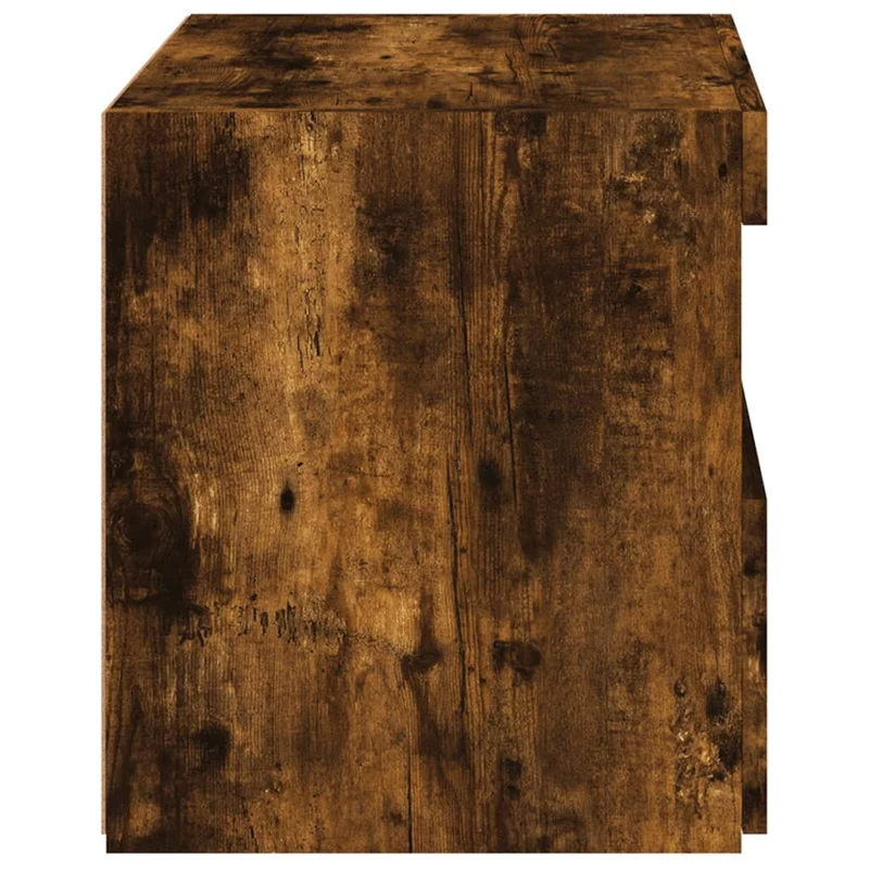 Lot de 2 tables de chevet avec lumières LED avec tiroir et compartiment ouvert 50 x 40 x 45 cm bois d'ingénierie marron DEC035935