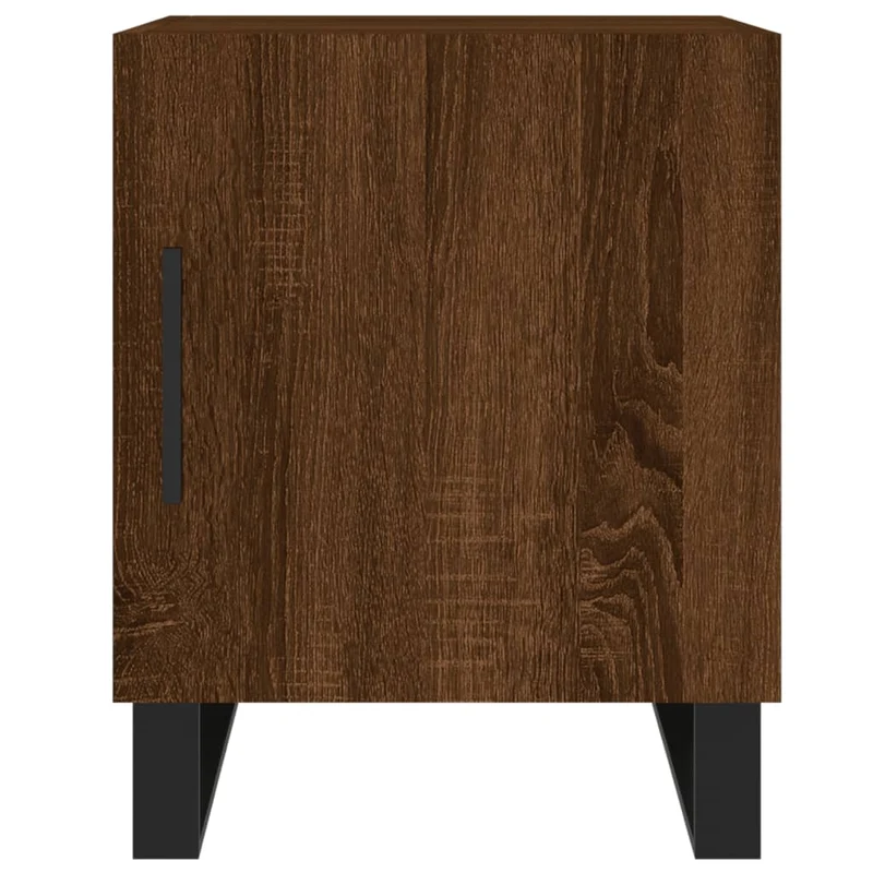 Lot de 2 tables de chevet avec compartiment avec porte 40 x 40 x 50cm bois d'ingénierie marron et fer DEC035849