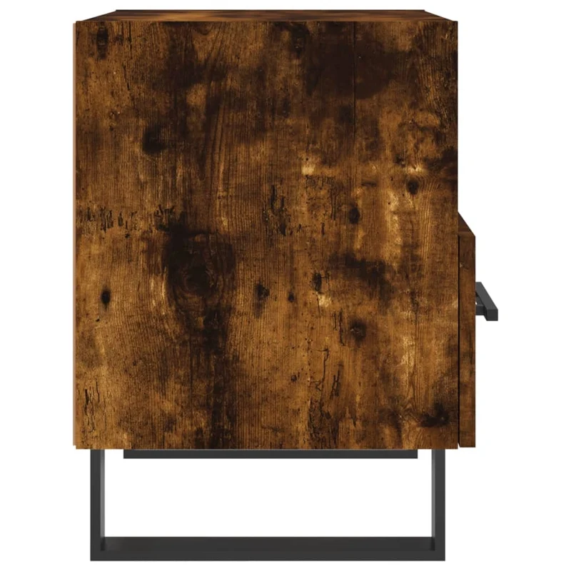 Lot de 2 tables de chevet avec tiroir et compartiment ouvert 40 x 35 x 47,5cm bois d’ingénierie marron et fer DEC035812