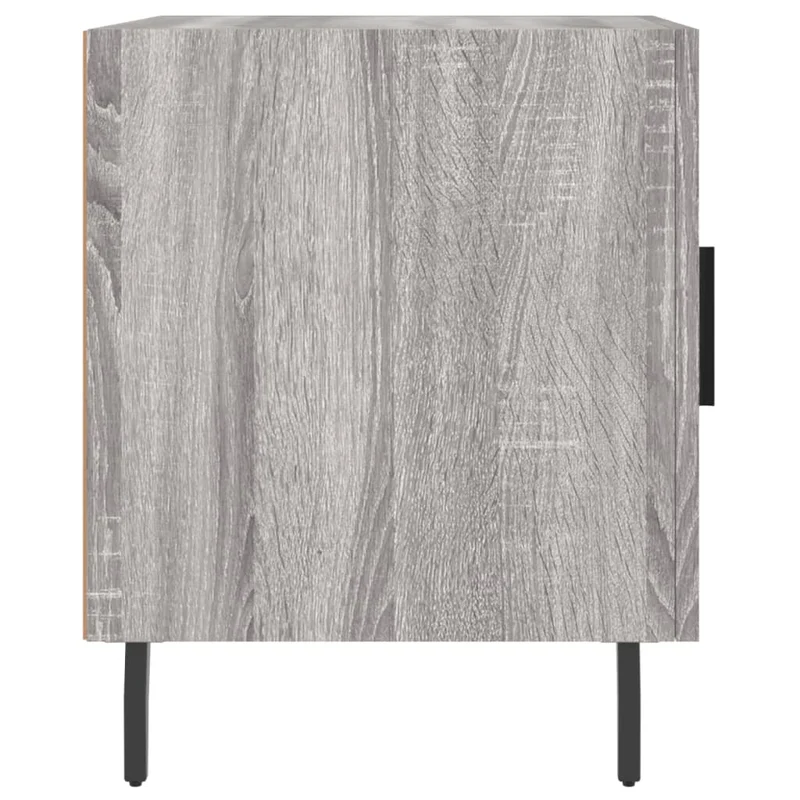 Lot de 2 tables de chevet avec compartiment avec porte 40 x 40 x 50cm bois d'ingénierie gris et fer DEC035721