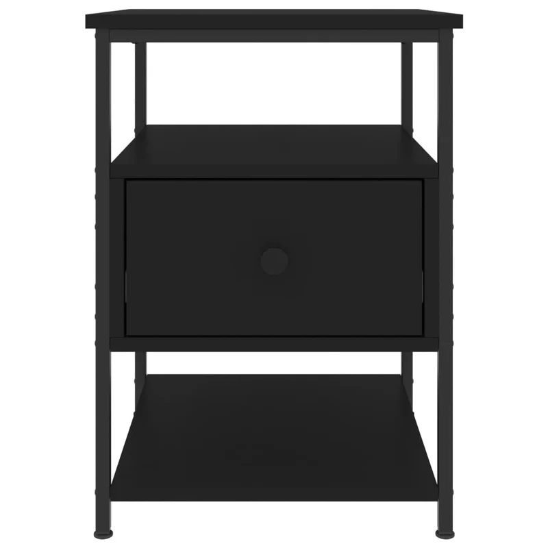 Lot de 2 tables de chevet avec tiroir et étagère 40 x 42 x 56 cm bois d’ingénierie noir DEC035588