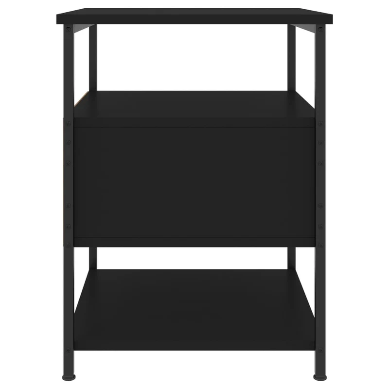 Lot de 2 tables de chevet avec tiroir et étagère 40 x 42 x 56 cm bois d’ingénierie noir DEC035588