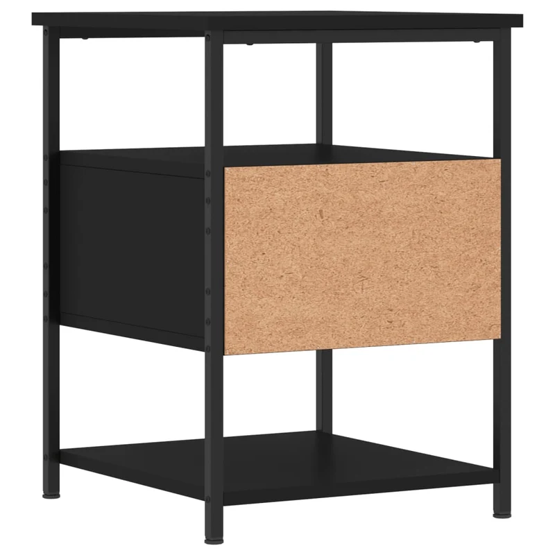 Lot de 2 tables de chevet avec tiroir et étagère 40 x 42 x 56 cm bois d’ingénierie noir DEC035588