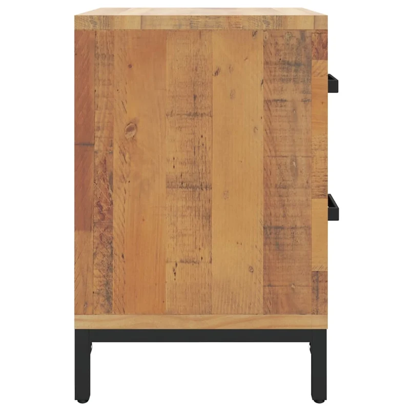 Lot de 2 tables de chevet avec deux tiroirs 36 x 30 x 45 cm bois de pin et métal DEC034749