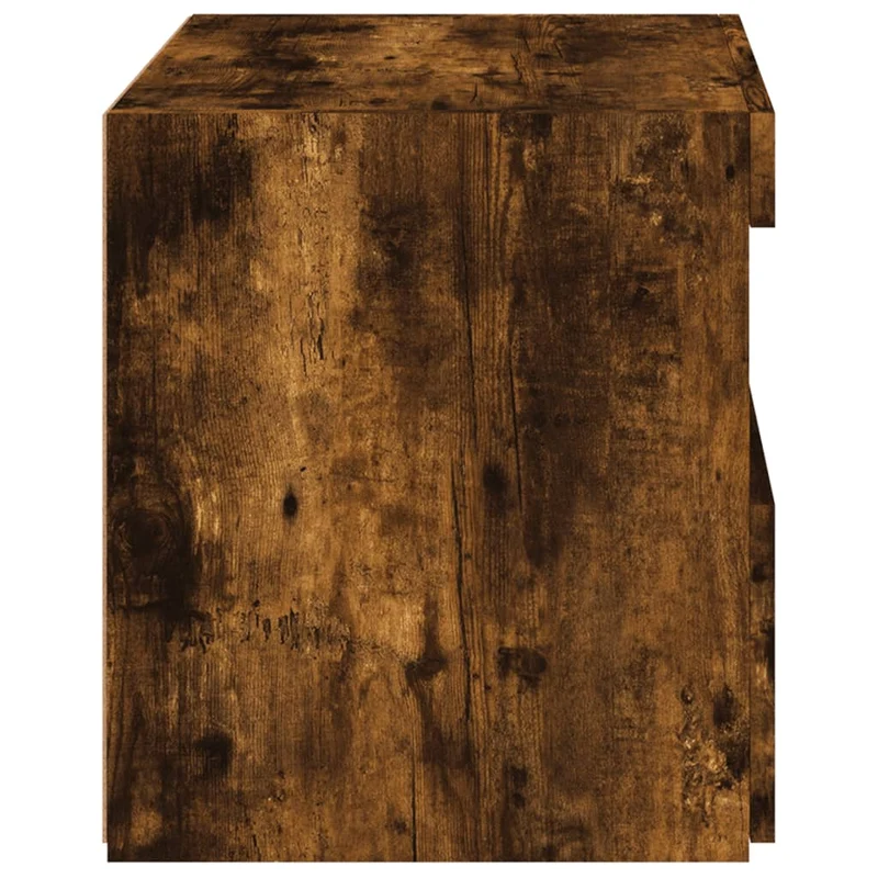Table de chevet avec lumières LED avec tiroir et compartiment ouvert 50 x 40 x 45 cm bois d'ingénierie marron DEC033176