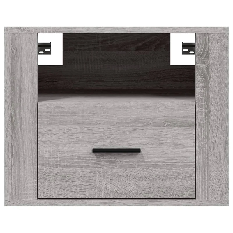 Lot de 2 tables de chevet murales avec tiroir et compartiment 50 x 36 x 40 cm bois d'ingénierie gris DEC036117