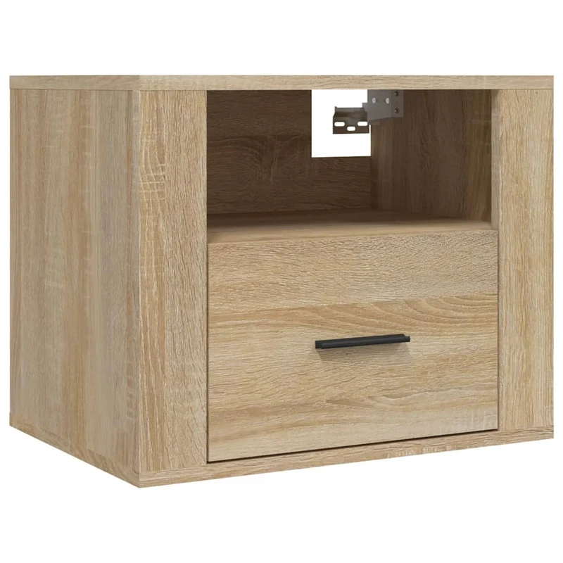 Lot de 2 tables de chevet murales avec tiroir 50 x 36 x 40 cm bois d'ingénierie couleur chêne DEC036076