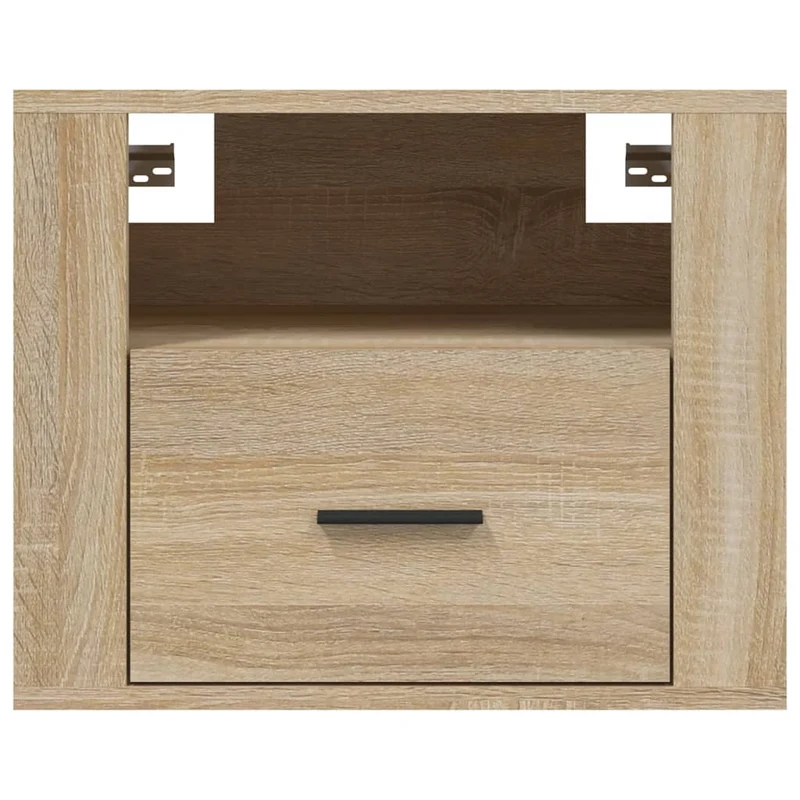 Lot de 2 tables de chevet murales avec tiroir 50 x 36 x 40 cm bois d'ingénierie couleur chêne DEC036076