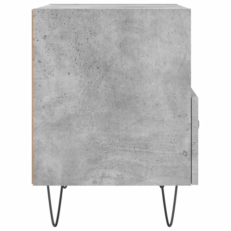 Lot de 2 tables de chevet avec tiroir et compartiment ouvert 40 x 35 x 47,5cm bois d’ingénierie gris et fer DEC035907