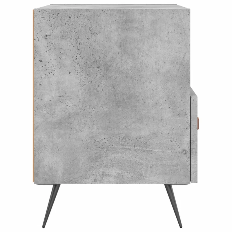 Lot de 2 tables de chevet avec tiroir et compartiment ouvert 40 x 35 x 47,5cm bois d’ingénierie gris et fer DEC035903