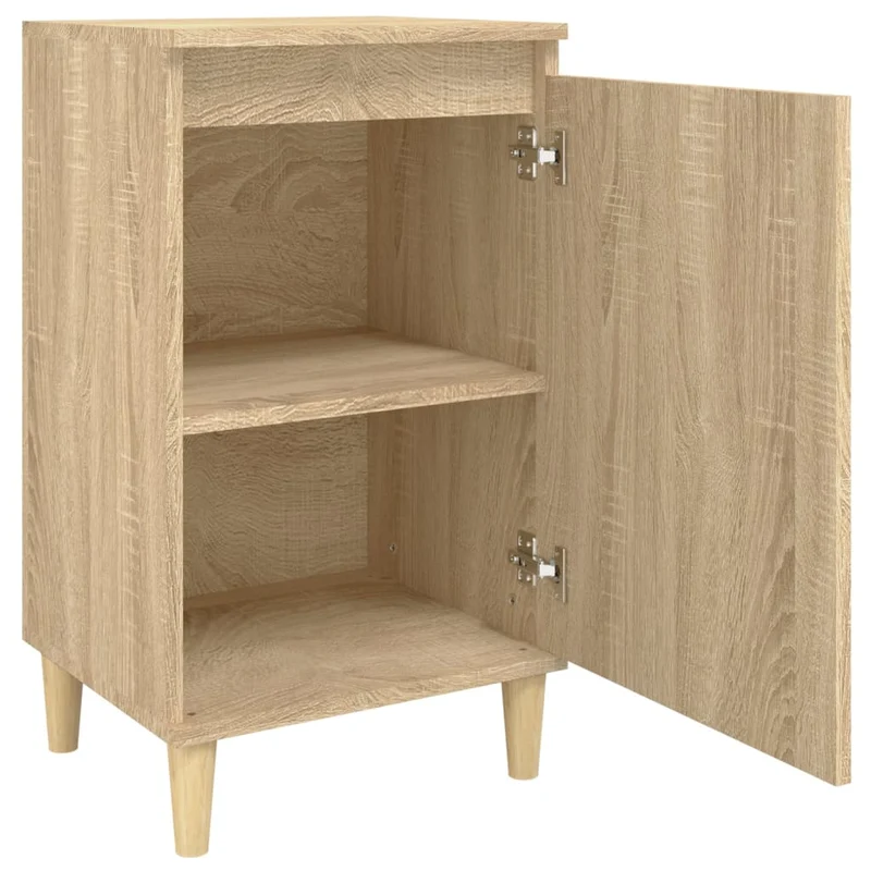 Lot de 2 tables de chevet avec étagères 40 x 35 x 70cm bois d'ingénierie couleur chêne DEC035885
